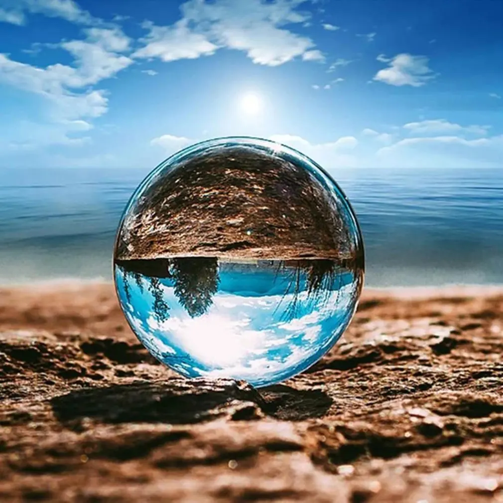 Bola de cristal transparente Artesanato, Personalizado, Sala de estar e decoração do escritório, Bola de luz colorida