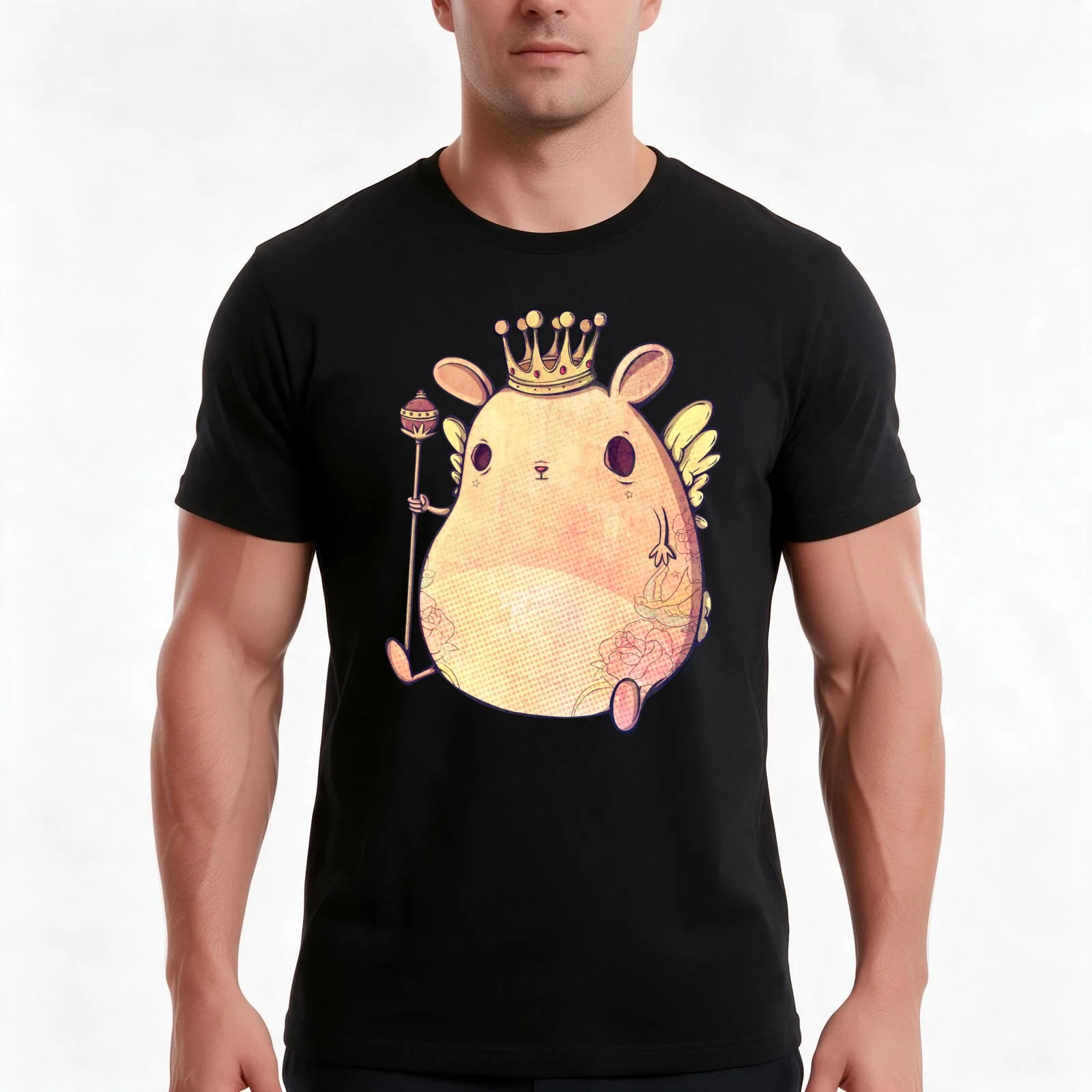Prince Angel of Bunnyland T-Shirt, Summer Casual Cotton Tee, Oversized Streetwear Tops, Vintage Graphic Print, Unisex Men Women