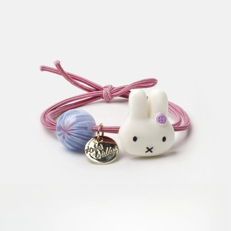 New Miffy Personality Anime Surrounding Cute All-match Hair Ring Creative Cartoon Two-dimensional Beaded Rubber Tendon Head Rope view 2