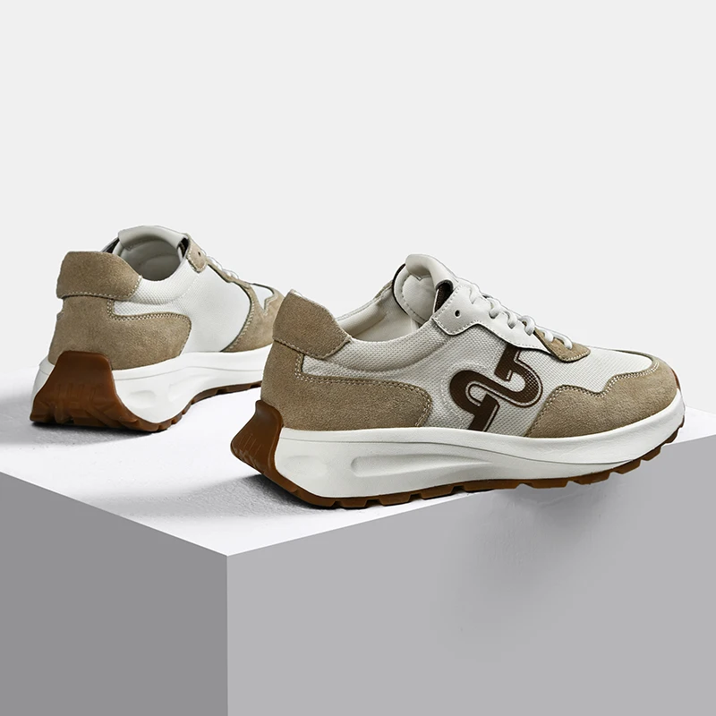 OPP Men's New Cow Leather Shoes Flats With Running Blance Genuine Leather Lace-up Sports 550 Shoes Footwear Sneakers view 3