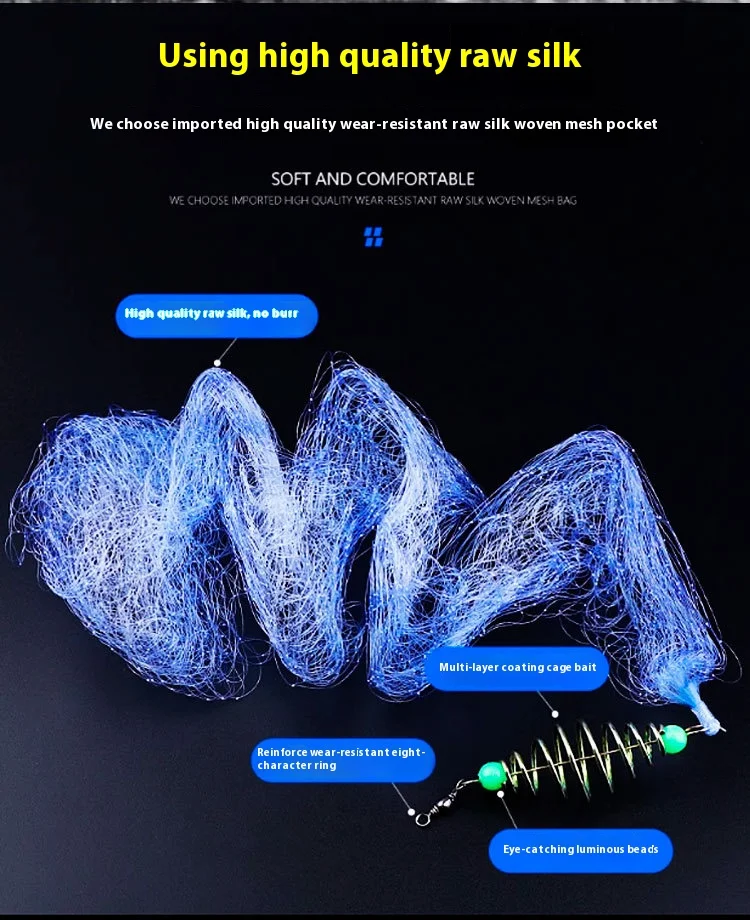 10Pcs Fischernetz Falle Mesh Leuchtende Perle Netting Meer Fisch Net Tackle Design Kupfer Shoal Cast Gill Feeder Fischernetz falle – Detail 2