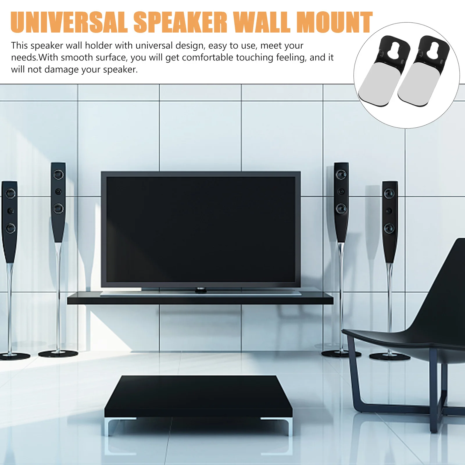 

1Set Wall Mounted Speaker Bracket Easy to Use No Falling Off Suitable Environment Home Speakers Speaker Wall Mount