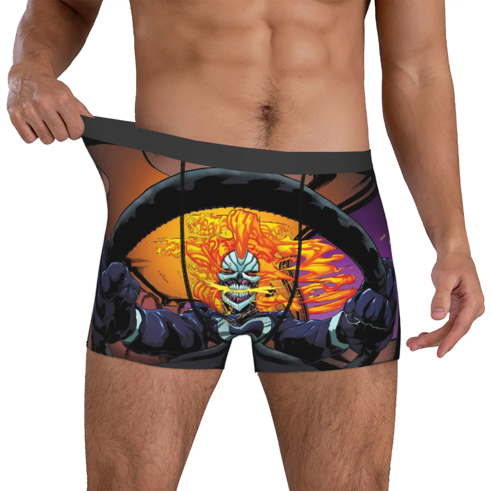 

Custom Ghost Anime Ride Underwear Men Stretch Boxer Briefs Shorts Panties Soft Underpants For Homme