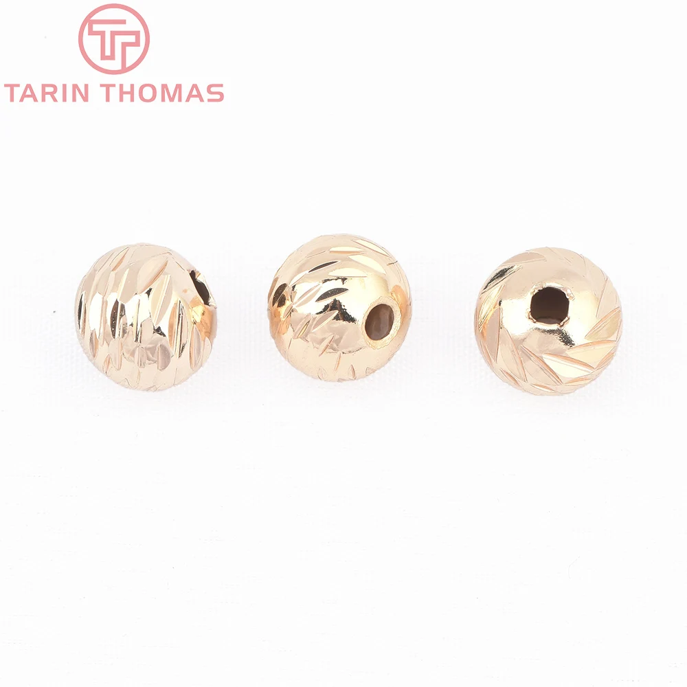 (8840) 20PCS 8MM 24K Gold Farbe Überzogene Messing Gravierte Abstand Perlen Armband Perlen Hohe Qualität Diy schmuck Zubehör – Detail 4