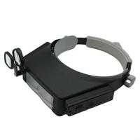E1PC Head Mounted Binocular Eyewear Loupe Magnifier Headbands Glass 2 LED