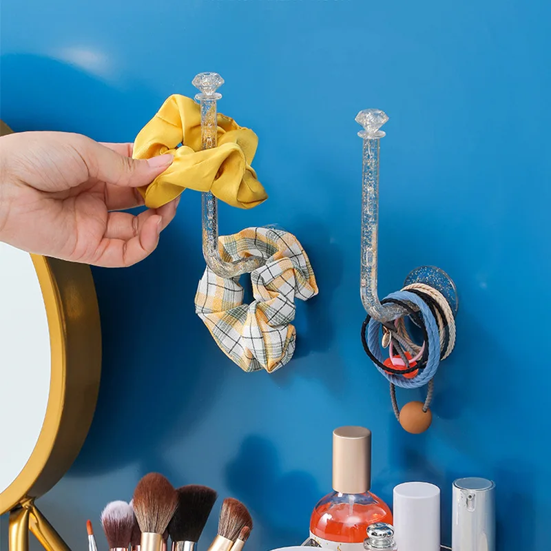 Jewelry Storage Rack - Hair Tie, Hair Band, Hair Clip Hook for Storing Accessories No Drilling Required. Adhesive Hooks for Rubbing