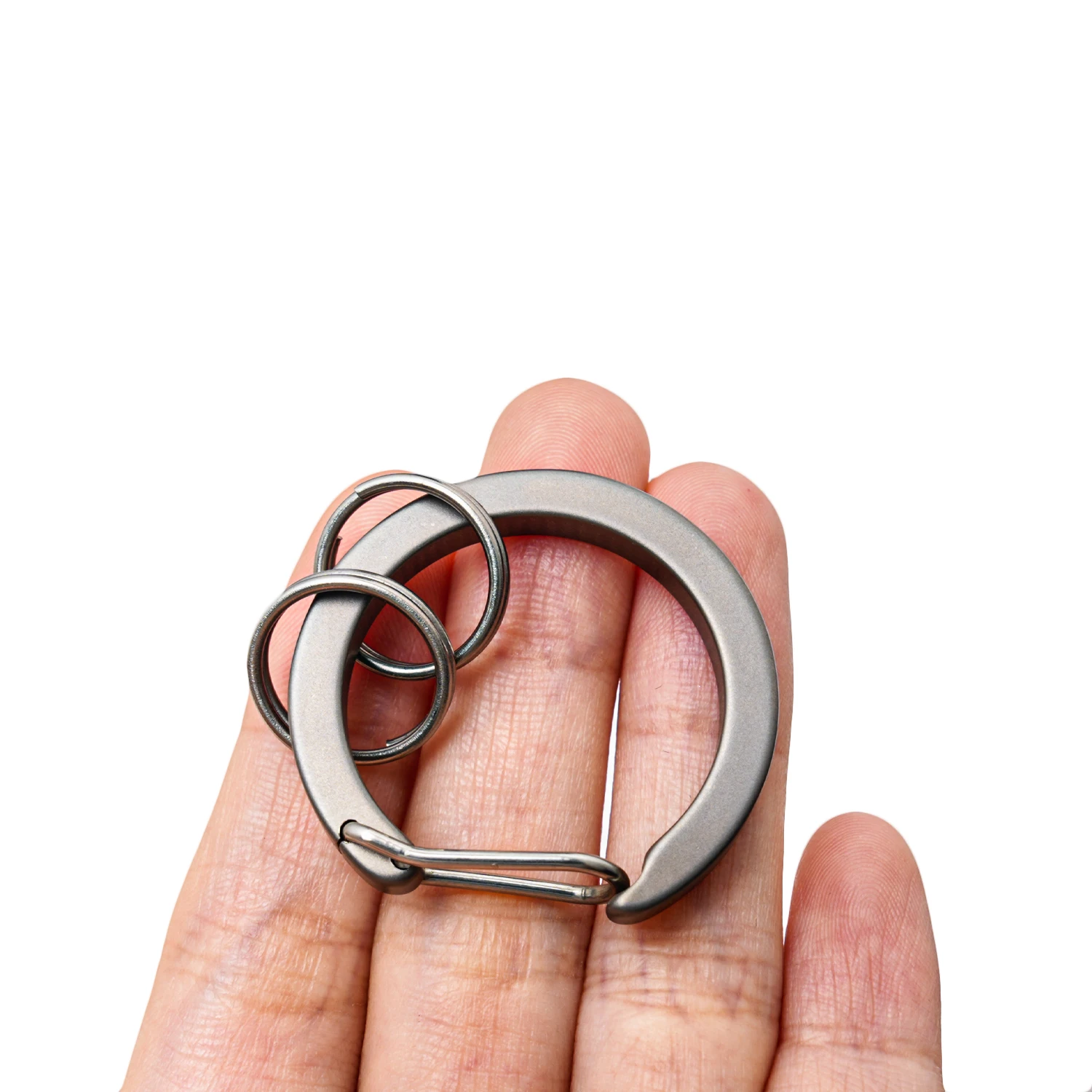 Titanium Alloy Alien Fish Eye Keychain Two Stainless Steel Keyring Neutral Durable Household EDC Tools Gift