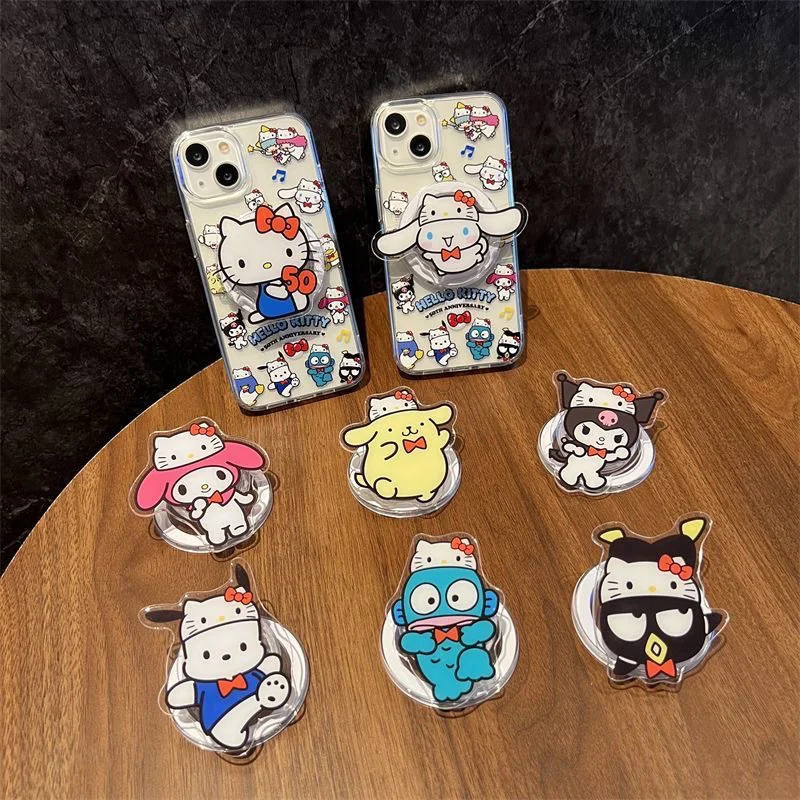 

Магнитный держатель для мобильного телефона Sanrio для Hello Kitty, Kuromi, Cinnamoroll, Hangyodon, Melody, Pochacco для iPhone или смартфонов