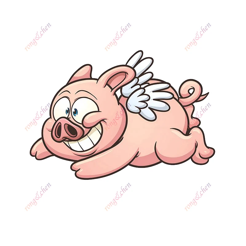 

Funny Car Sticker Flying Pig with Wings for Car Motorcycle Racing Helmet Laptop Trunk Body Car Window Surfboard PVC Vinyl Decals