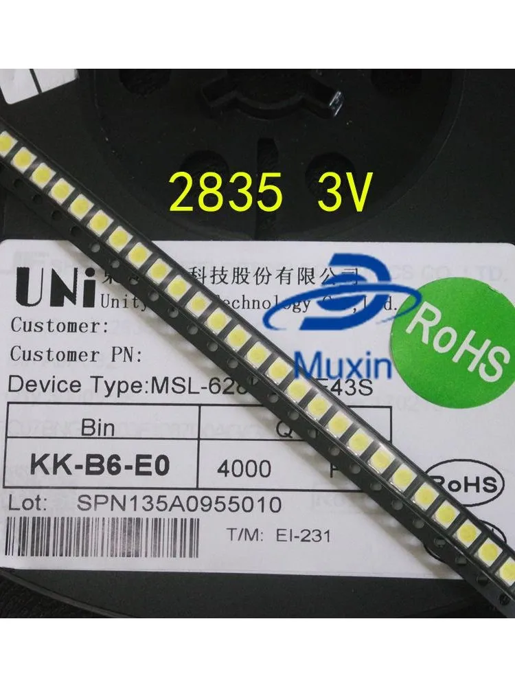 50-100pcs 3030 3535 2835 repair LED LCD TV backlight beads 1W-2W 3V 6V cold white light commonly used image 3