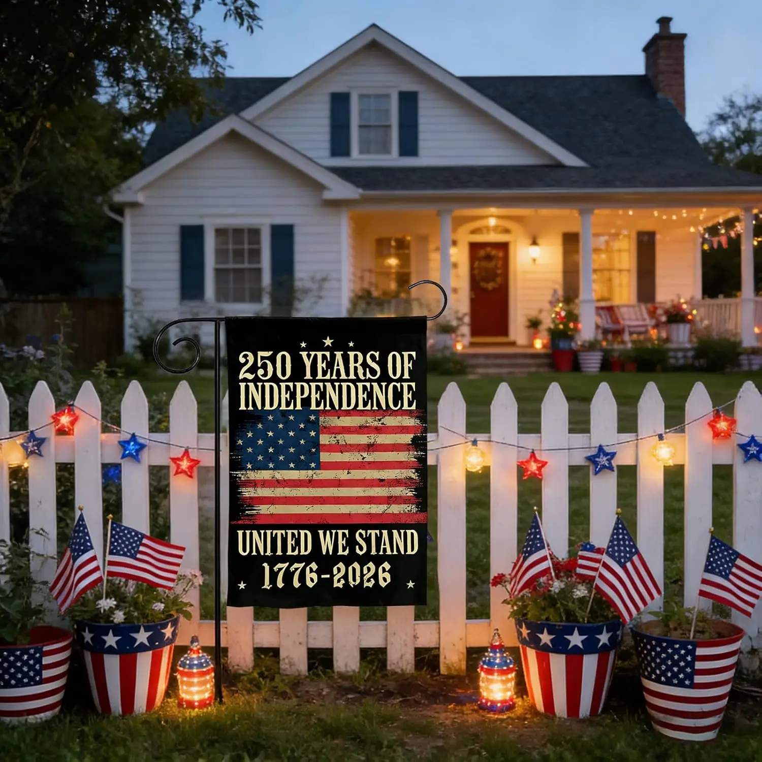 1776-2026 250th Anniversary USA Garden Flag, 4th of July Garden Flag for Outside, 12x18 Double Sided Outdoor Decoration for  WWP