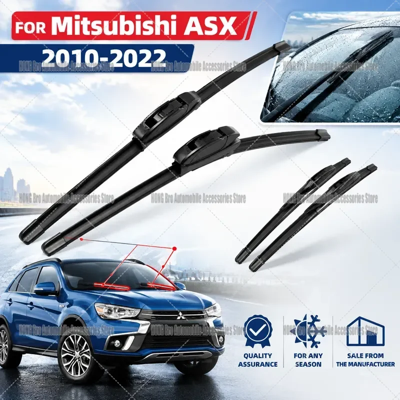 For Mitsubishi ASX RVR 2010-2022 Front Rear Windshield Wiper Blades 24 21 10 Inch LHD Auto Car Accessories Replacement Parts3pc