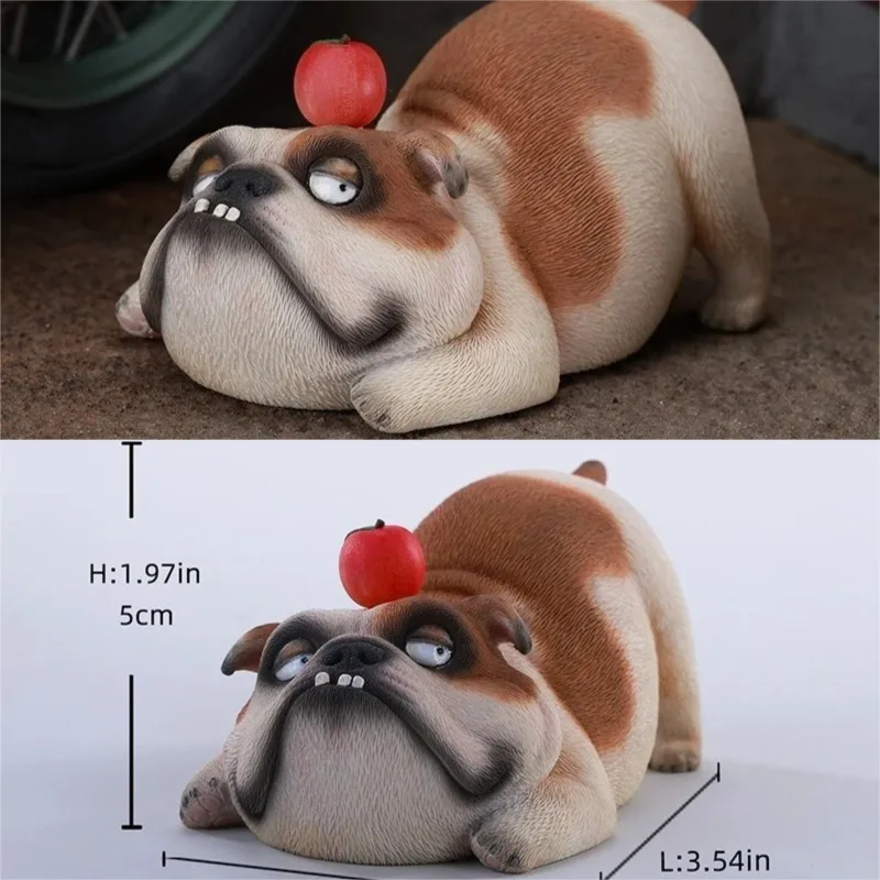 

JXK 1/6 Scale Resin British Bulldog Model Simulation Animal Ornament Ugly Cute Puppy Model Handmade Action Figures Ornament