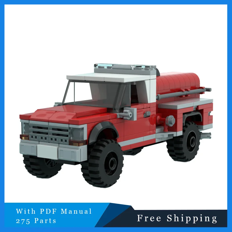 275 パーツクールレッドシティ消防車ビルディングブロック DIY 組み立てるレンガモデル教育クリエイティブおもちゃ子供のための誕生日ギフト