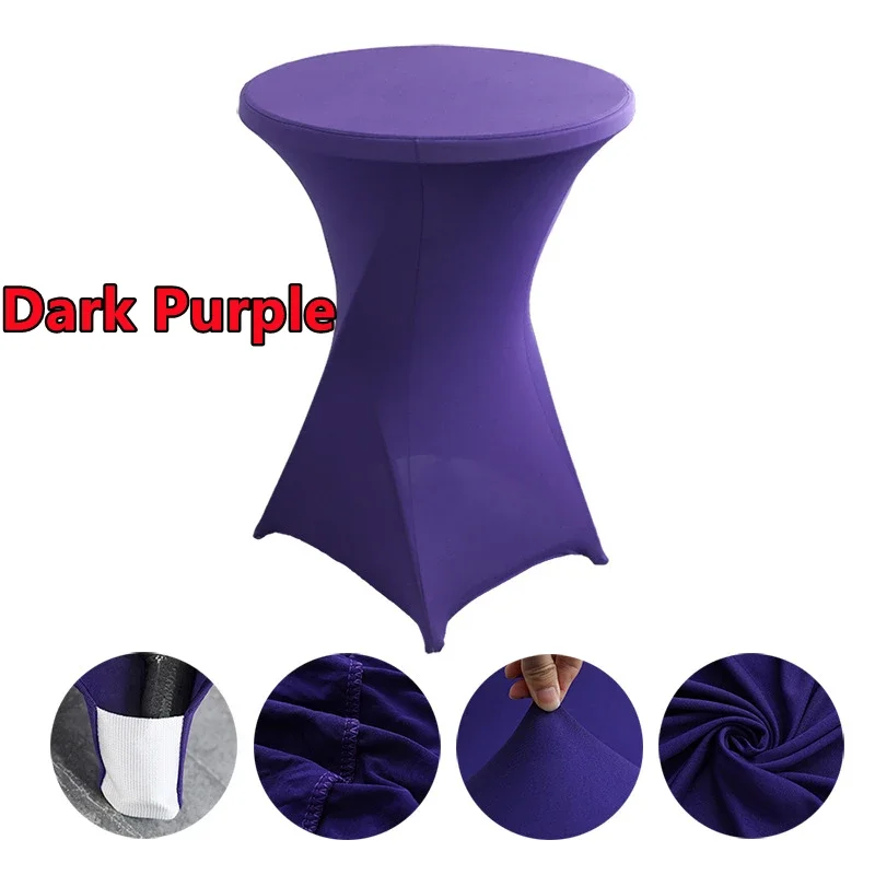 2/1PC Hoogte Stretch Rond Tafelkleed Cocktailtafel Cover Spandex Tafelkleed Bar Hotel Party Bruiloft Elastisch Tafelkleed Decor