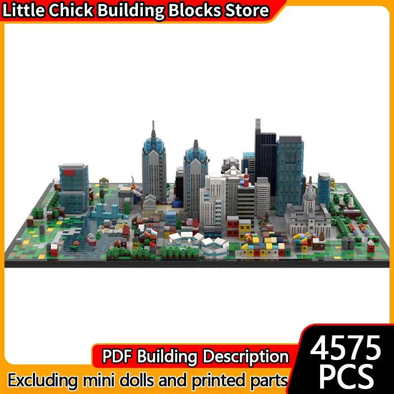 

City Street View Model MOC Building Bricks Urban Block Landscape Modular Technology Gifts Holiday Assemble Children Toys Suit