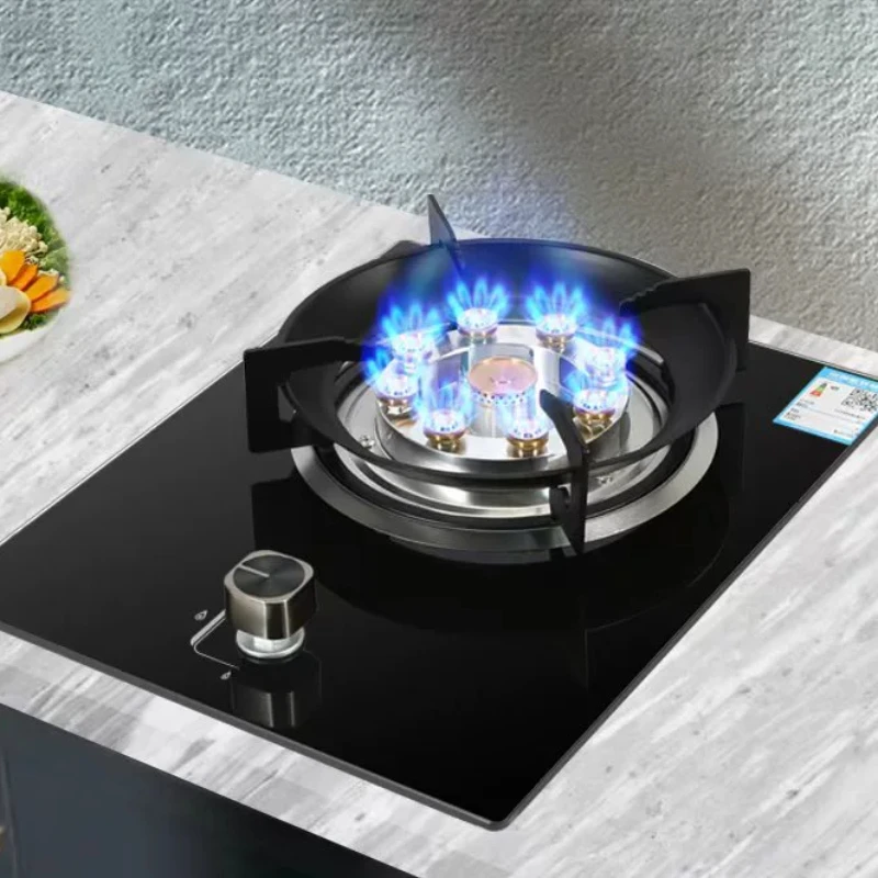 

Energy-Saving Gas Stove with 5-Flame Adjustment, Built-in LPG/Natural Gas Burner, Commercial-Grade Cast Iron Stand Auto-Ignition