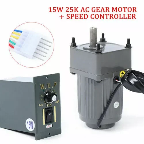 HOT  25K AC 110V Gear Motor Electric Motor &Variable Speed Controller 54RPM 1:25