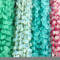 Natural Crystal Gems Powder Crystal Chalcedony Drops 10*14mm Water Drop Petals DIY Hairpin Material Jewelry Making Accessories