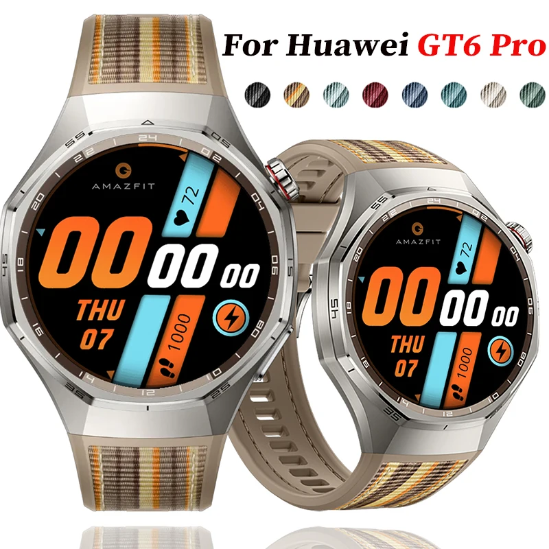 Nylon-Silikon-Gewebearmband für Huawei Watch GT6 Pro 46mm Armband für Huawei Watch GT6 Pro Sportarmband Zubehör