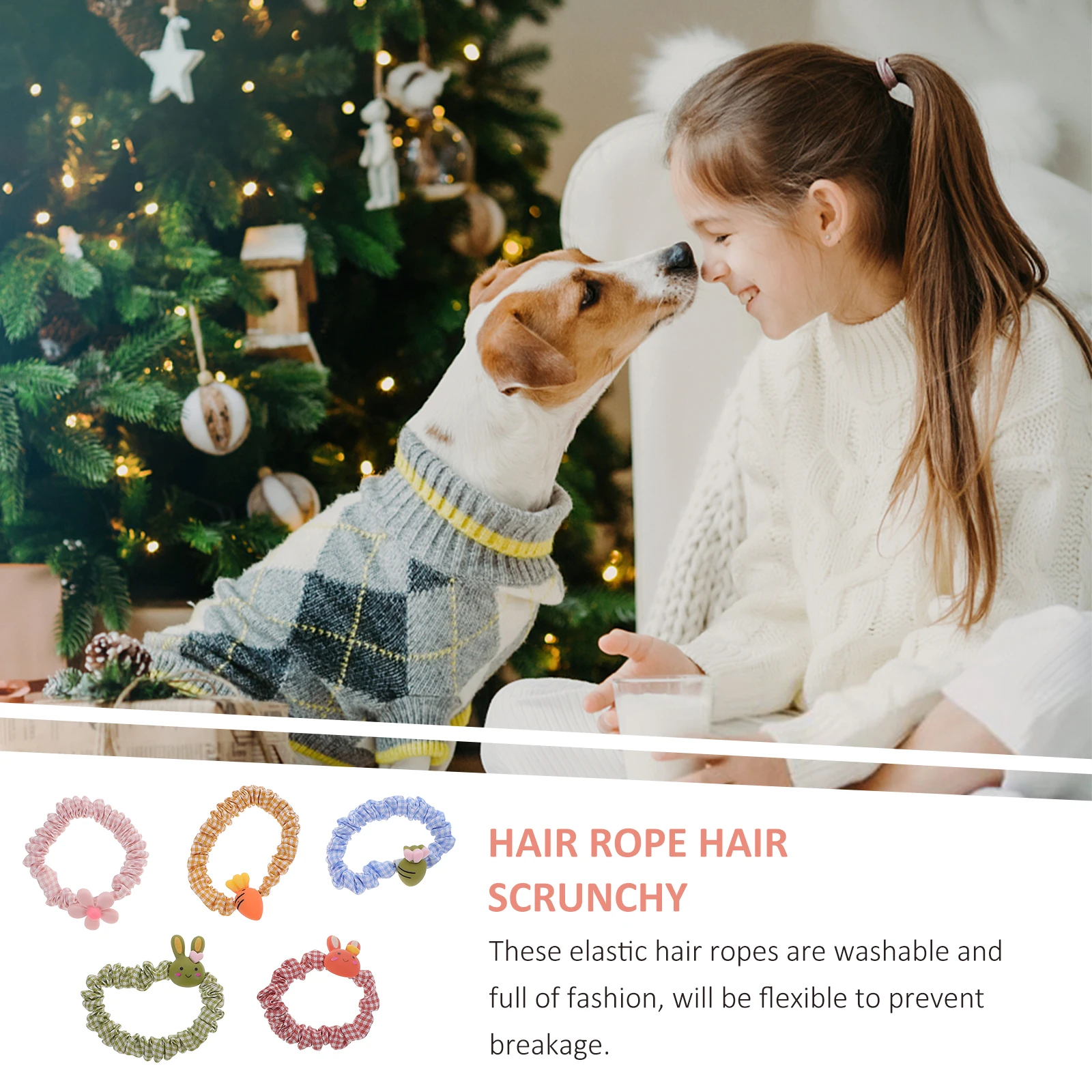 

10pcs Children Hair Rope Ponytail Holders Elastic Hairbands Accessories for Kids Girls Washable Fashion Daily Wear Party