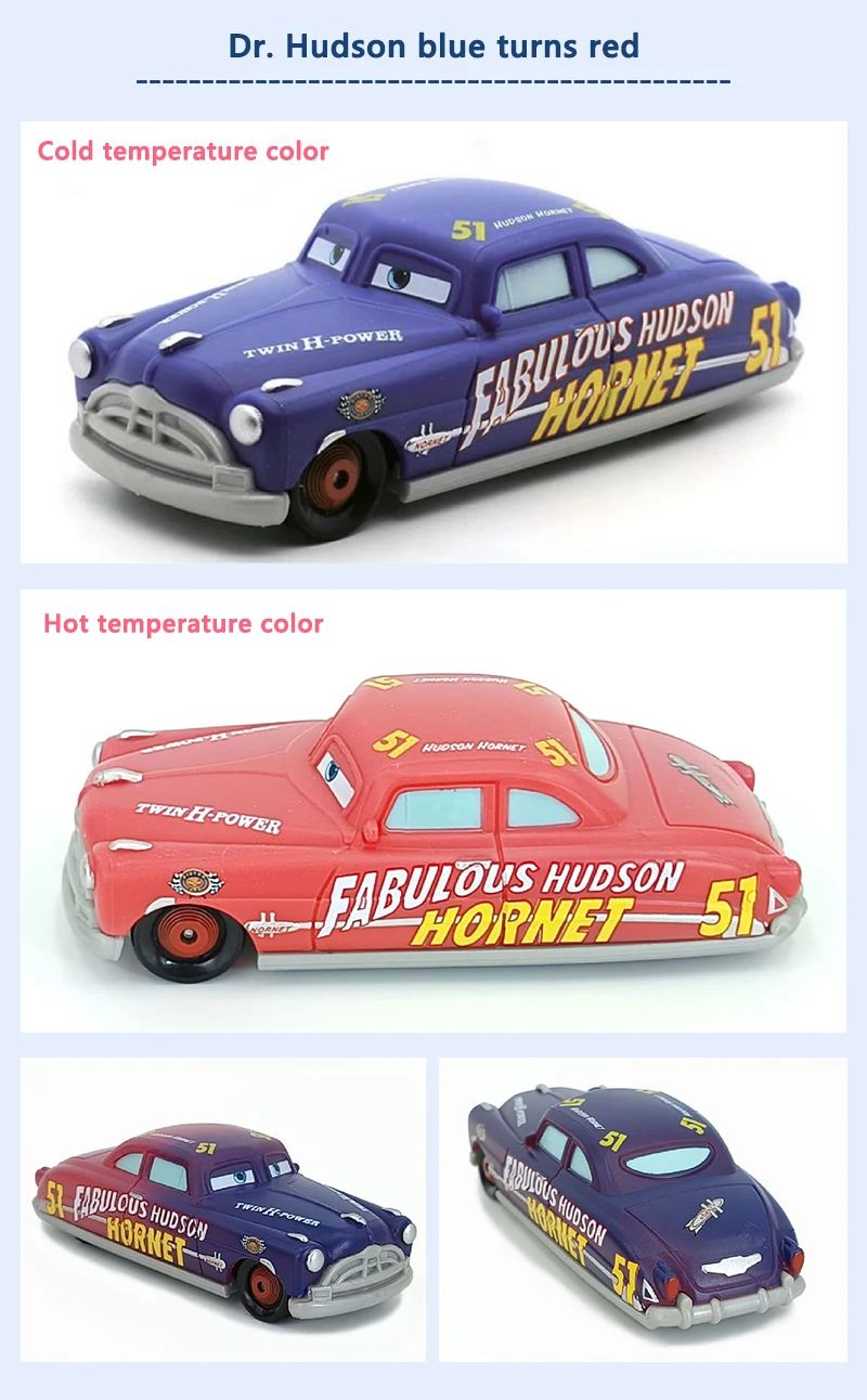 Spielzeugautos Farbwechselserie Lightning McQueen Doc Hudson Plastik-Druckgussmodell Piston Cup Rennwagen Spielzeugautos – Detail 9