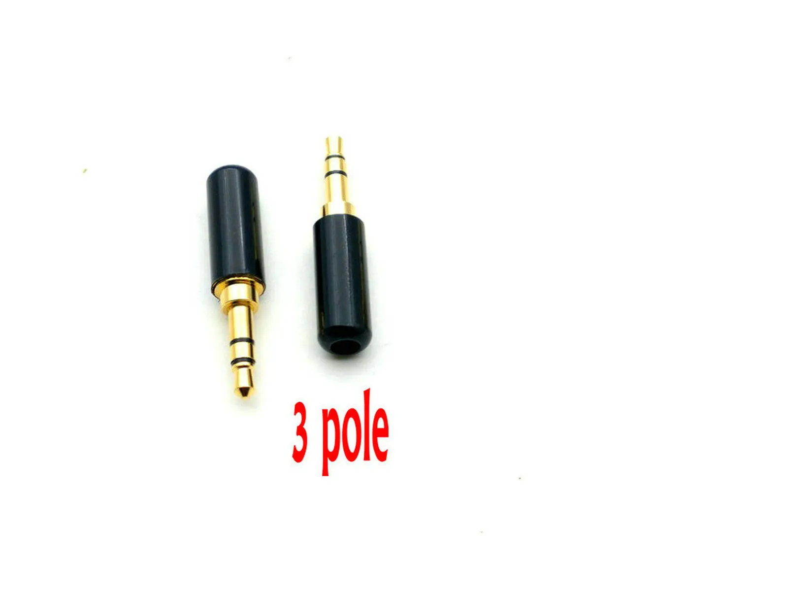 Imagem -03 - Latão 3.5 mm Macho Pólo Pólo Plugue Estéreo Reparação Fone de Ouvido Cabo Conector Solda 100 Peças