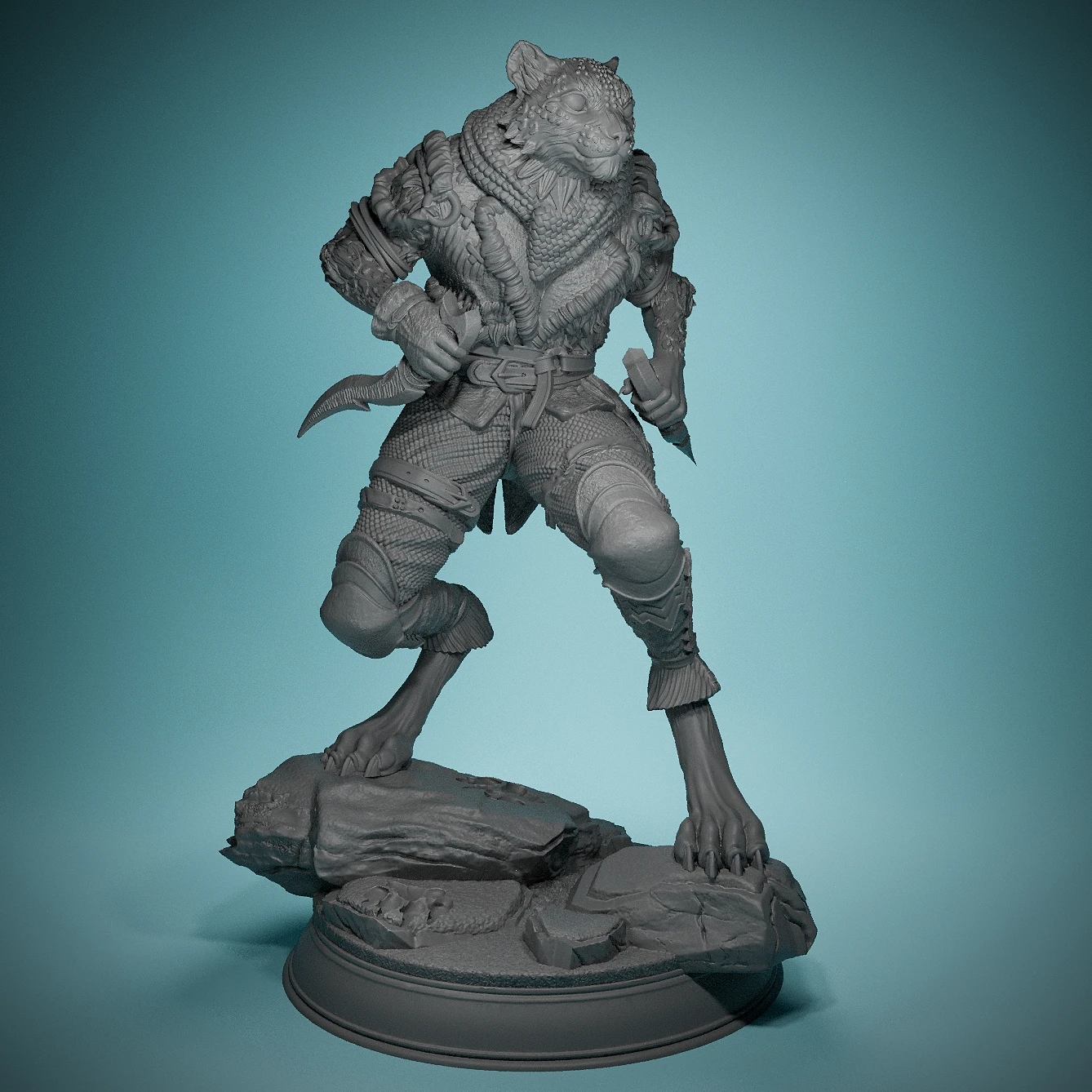 Tabaxi Sneeuw Luipaard Rogue-Hars Miniaturen-Voor Bordspel Miniaturen-Spel Kamer Decoratie-Vakantie Cadeau