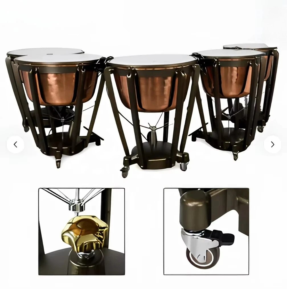 Complete School Series 98-A Type Timpani Drum Set (5-Pack) Professional Balanced Pedal Tuning Kettledrums with Gauges