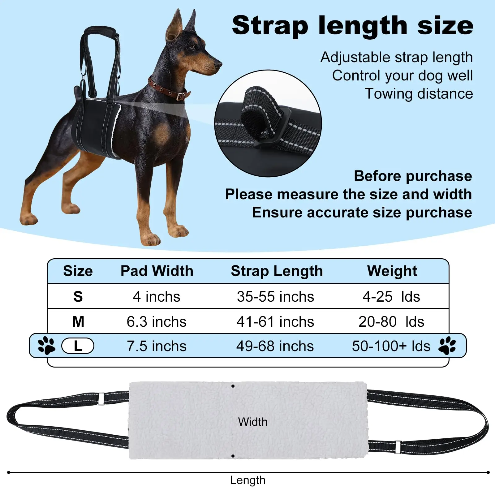 Adjustable Dog Lifting Harness Support Sling For Back Legs Elderly Injured Dogs Auxiliary Assist Strap For Pet Mobility Rehabilitation