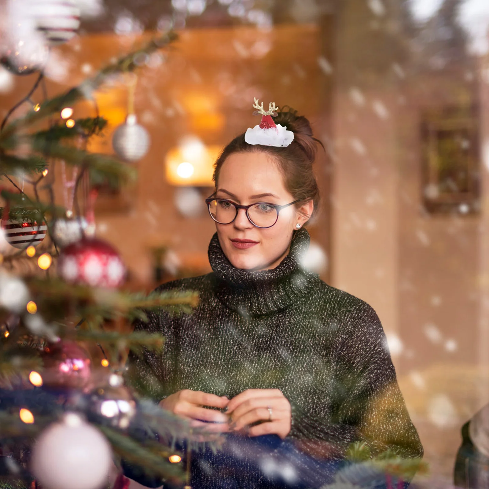 

6Pcs Christmas Hat Deer Hair Clips Barrettes High Quality Fabric Material Portable Storage Anytime Anywhere Christmas Headdress