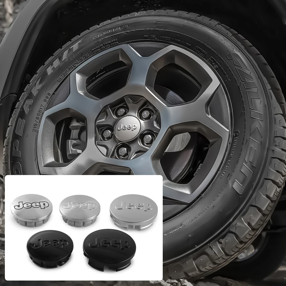 55/64MM 4 Peças Acessórios de Calota Central de Roda para Jeep Wrangler Renegade Compass Gladiator Cherokee JL Grand JK Liberty Patriot
