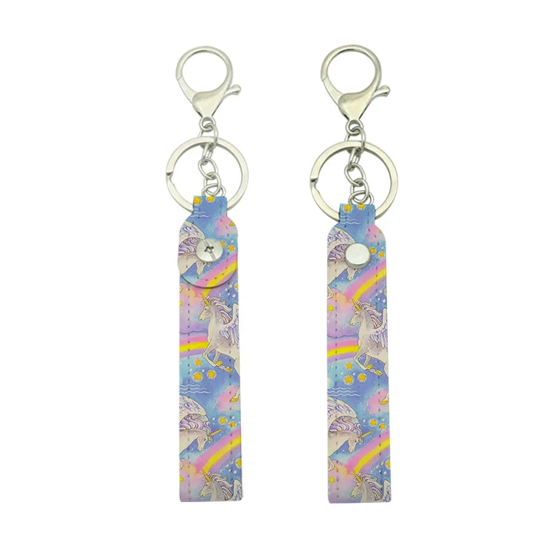 20pcs/lot Blank Key Chain Pendant Wrist Rope  Key Ring for Sublimation Blank Heat Transfer Printing