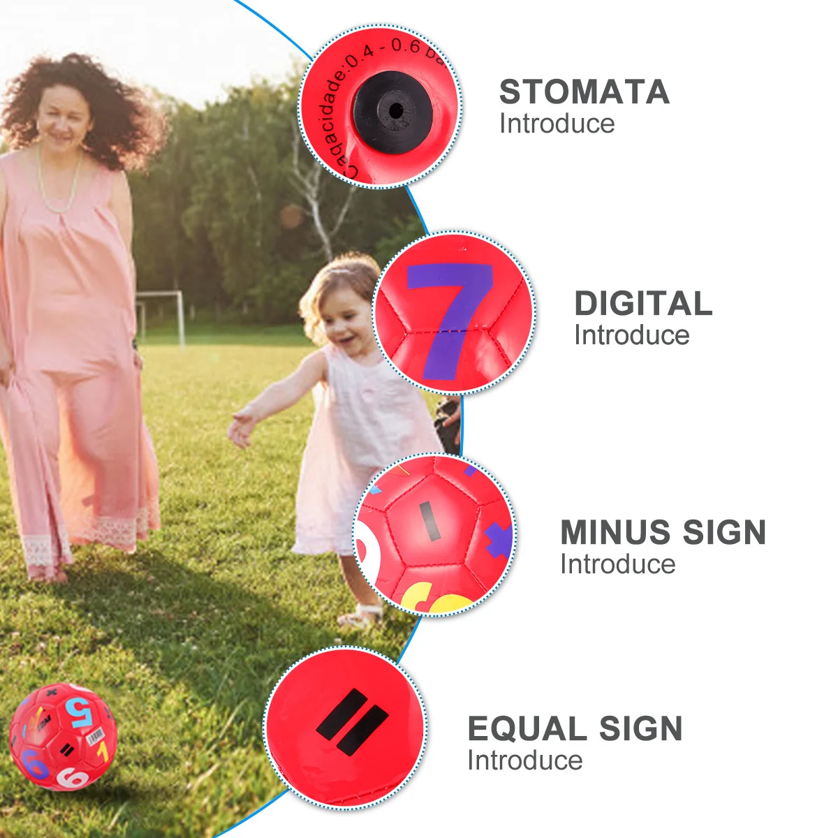 

Colorful Football Ball Bright Colored Clear Printing Kids Sports Ball for Boys Girls Early Education Parent Child Bonding