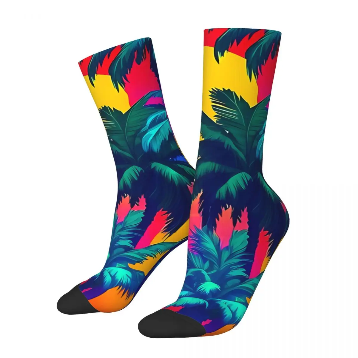 Y2K Summer Beach Coconut Trees Sock Printed Man Polyester