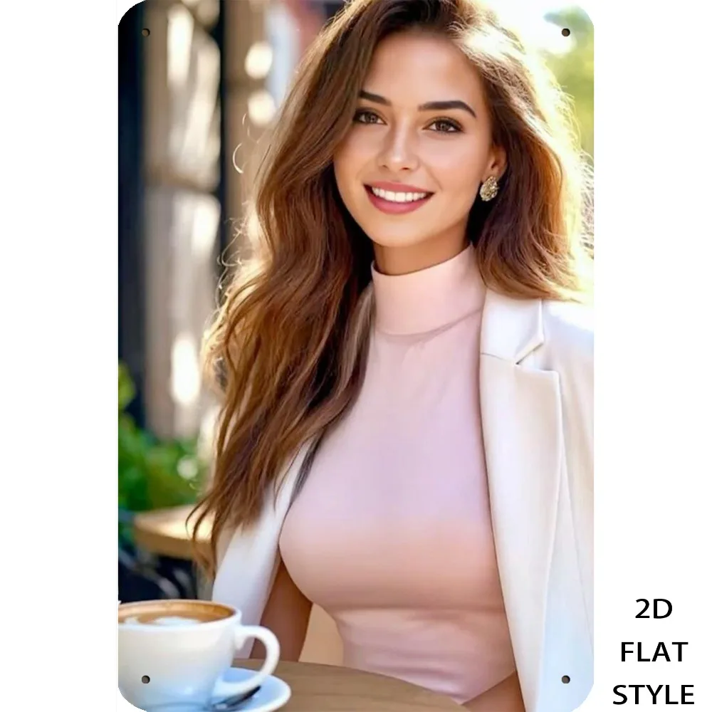 

Retro Metal Tin Sign 8x12 Inch, Elegant Vintage Wall Art for Cafe Home Bar