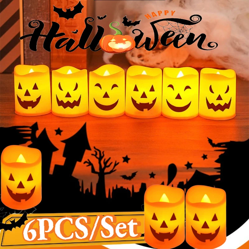 Halloween LED Candles Flameless Battery Operated Safe Tea Lights for Indoor Home Decor Party Fake Candles Decorative Lighting