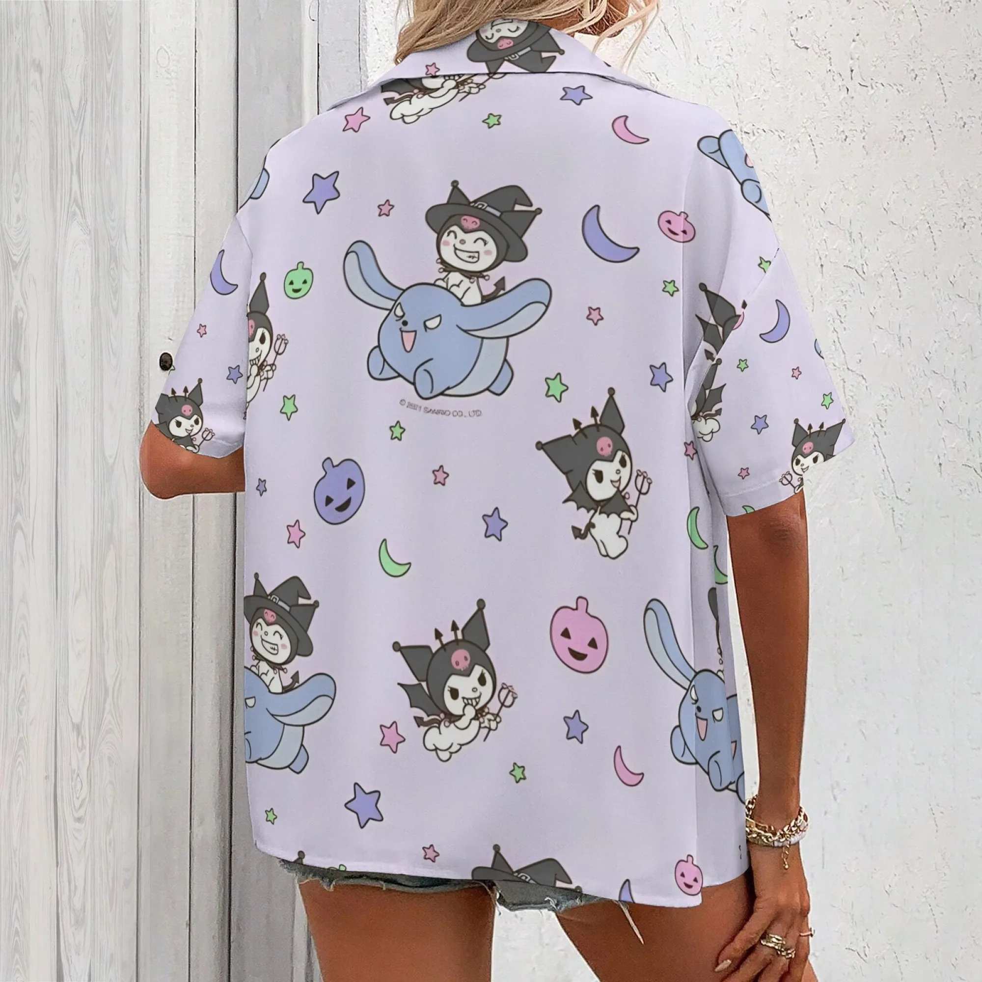 Kuromi Shirt Plus Size เสื้อผ้าผู้หญิง เสื้อผ้ายอดนิยมของเกาหลี เสื้อยืดผู้หญิง เสื้อยืดผู้หญิง Y2k รีวิว Many Girls Top Kids