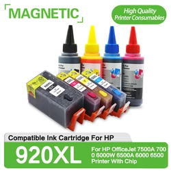 For HP 920 full ink refillable Compatible for For HP OfficeJet 7500A 7000 6000W 6500A 6000 6500 Printer With Chip