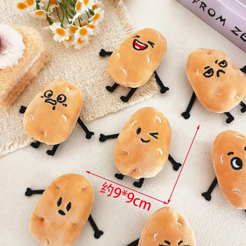 Funny Potato Bag Pendant Keychain Cute Cartoon Expression Design Soft Hanging Charm for Backpack Handbag Car Key Decor Gift