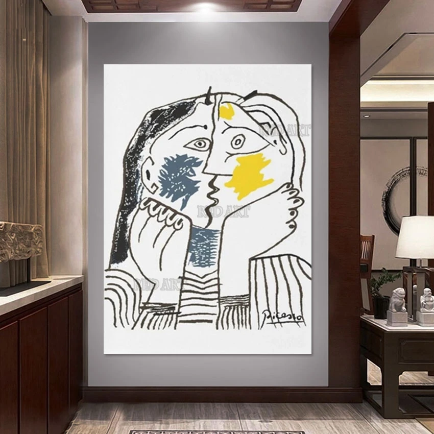 Picasso Figure Oil Painting for Kids Bedroom Decoration, Abstract, Famous Wall Panel, Large Poster, Drop Shipping