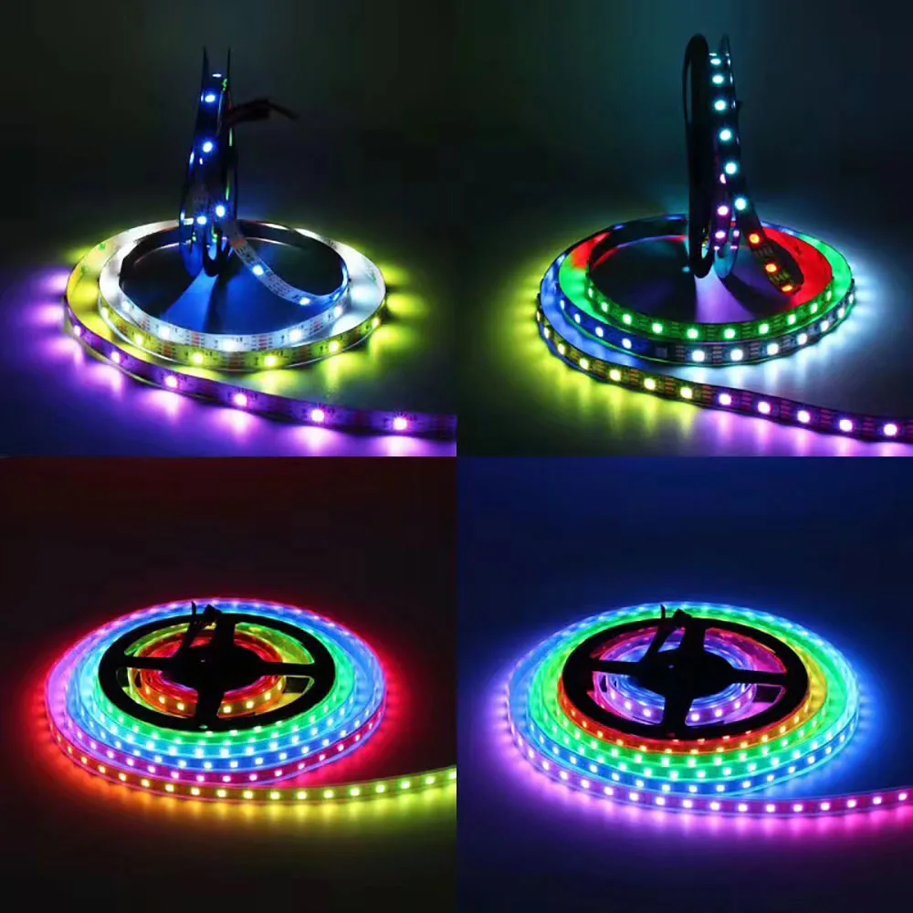 WS2812B Led Lights DC5V RGB Led Strip Light Individually Addressable Smart Pixels Magic Light Black White PCB IP30 65