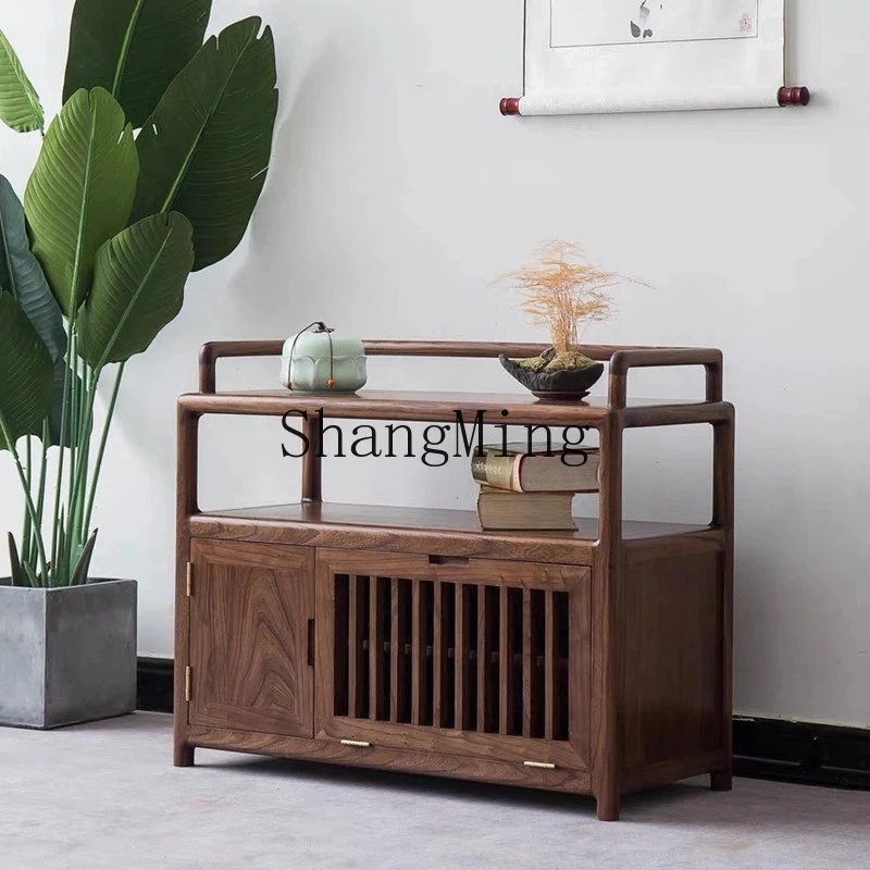 

SM new Chinese tea cabinet boiling table tea room side water cabinet Zen solid wood furniture