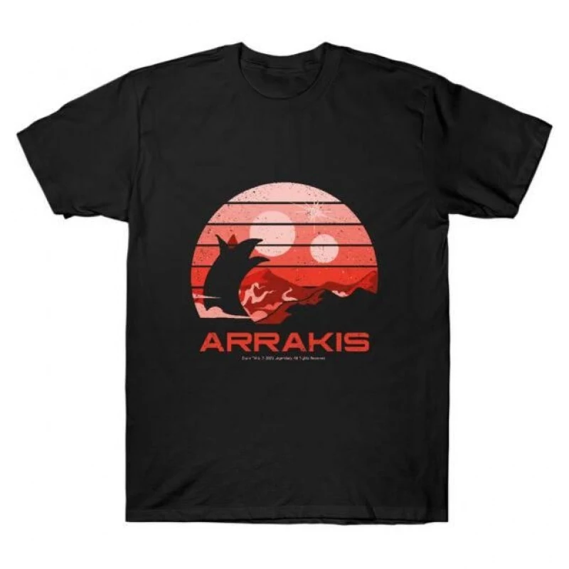 

Retro Sunset Arrakis 0408 DUNE Sic fi fan Gift t shirt 100% cotton printed tee Short-sleeve Graphic clothes All size Tops S-6XL