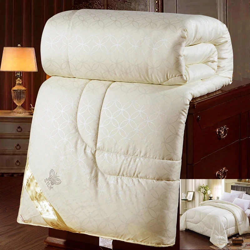 Mulberry Silk Quilts Thickened Warm Winter Duvet Insert Quilted Bed Comforter King Queen Twin Full Size Kid Bed Patchwork Blanke