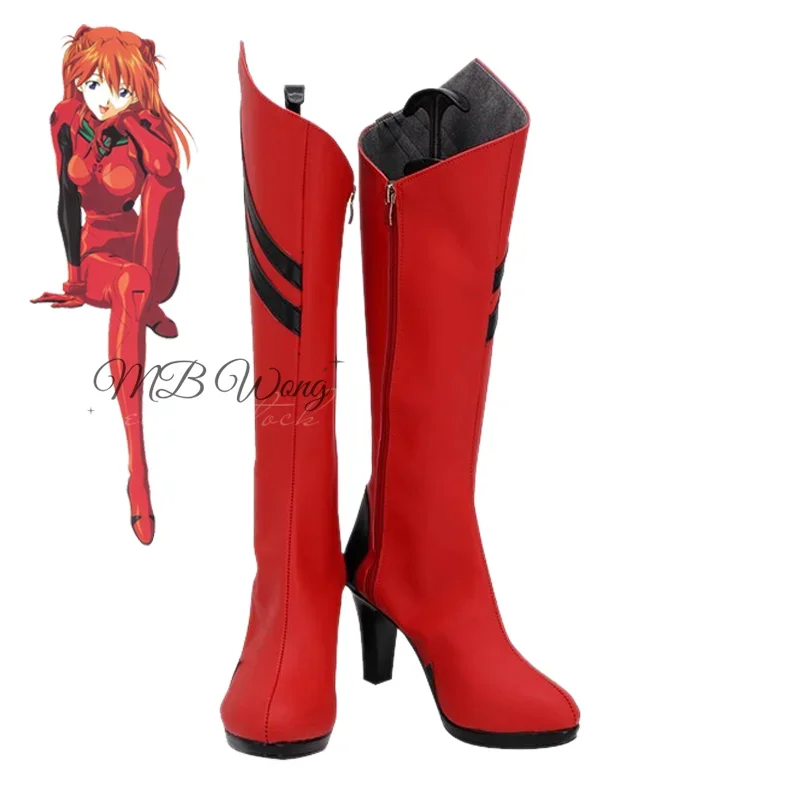 FC6Anime EVA Asuka Langley Soryu Cosplay Schoenen Rode Laarzen Spel Rollenspel Uniform Halloween Carnaval Party Outfit Kerstmis P@FC8!