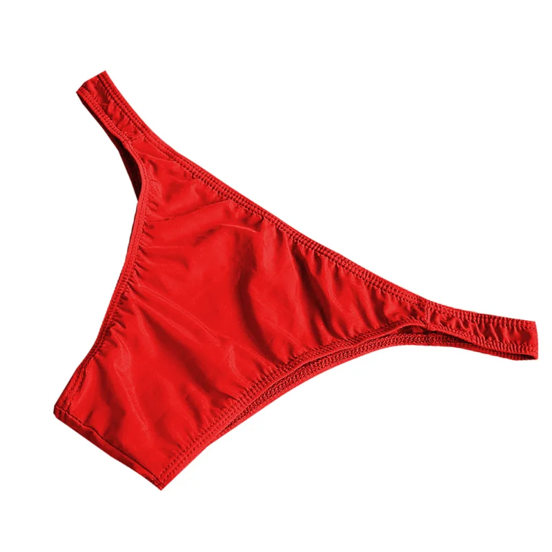 Men's Sexy Panties Low-Rise Ice Silk Translucent Briefs Thongs String Homme Summer Thin Edge Pouch Underwear Jockstrap