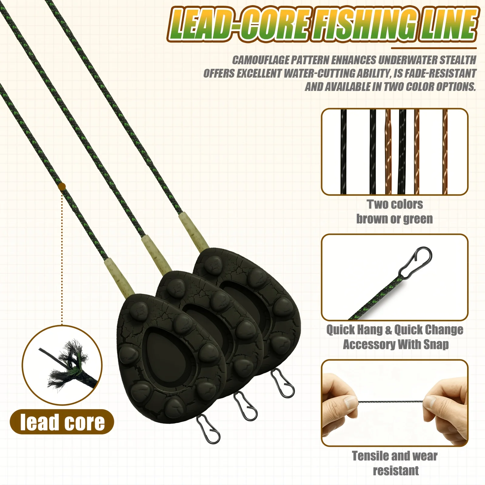 Líneas de Pesca de Carpa Leadc - Leader Line reseña y precio