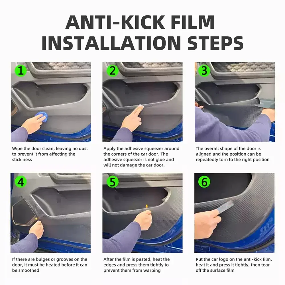 Leather Carbon Mat Door Anti-kick Pad For Hyundai Tucson TL 2015 2016 2017 2018 2019 2020 LHD RHD Car Interior Trim Accessories - view 4