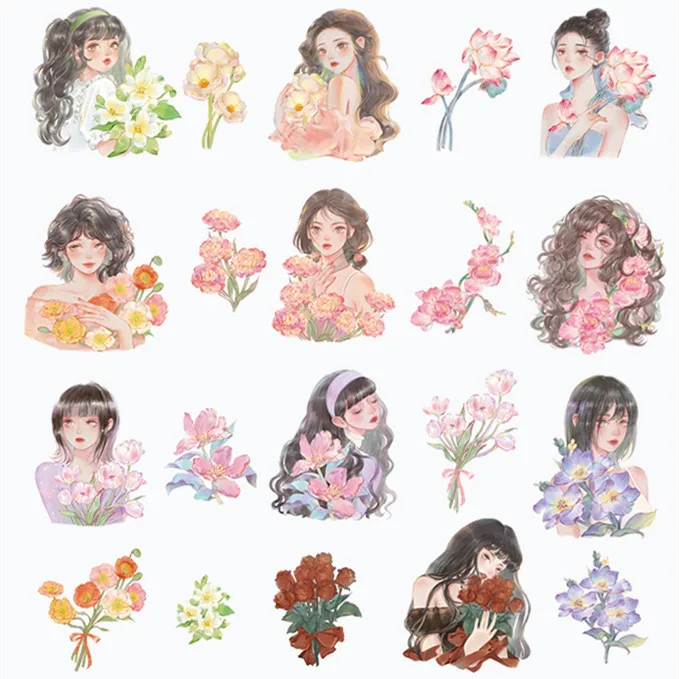 1Pack INS Ballet Girls Sticker DIY Craft Scrapbooking Album Junk Journal Decorative Stickers